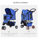 Passeggino per Cani Blu 75x45x97 cm 