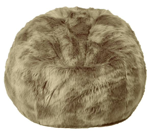 sconto Pouf Maxy 80x80x70 cm en Fourrure Synthétique Beige Nuvola