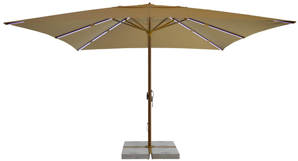 Parasol de Jardin avec LED 4x4m sur Mât Aluminium Ø60 mm Toile en Polyester Brera Ecru acquista