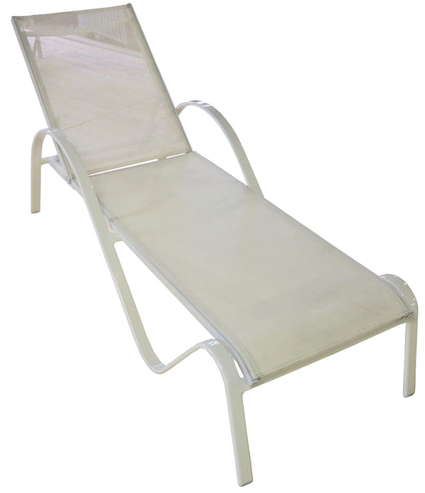 Transat de jardin en aluminium et textilène Vorghini Porto Vecchio Ivoire online