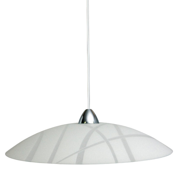 sconto Suspension D50 1xE27 Blanc-Chrome Cadre Verre Plaque Blanc E-Energy Dario