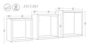 Set 3 Mensole da Parete Cubo in Fibra di Legno Incubo Rovere Grigio New