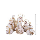 Set 6 Statuine Natalizie Natività 40 cm in Tessuto e Resina Cipria