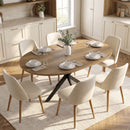Tavolo da Pranzo Allungabile 4-6 Posti 135x100x75 cm con Allunga a Farfalla e Base a X in MDF e Acciaio Marrone      