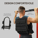 Gilet Zavorrato da 20kg Regolabile 50x40 cm con Strisce Catarifrangenti Nero      