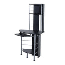 Scrivania da Ufficio ad Angolo Porta PC in MDF e Ferro 113x65x158 cm  Nera