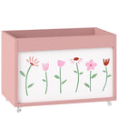 Baule Portagiochi per Bambini 3-8 Anni 50x30x33,5 cm con Ruote 34,5 L Capacità 15 kg in Truciolato Rosa      