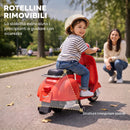 Moto Elettrica per Bambini 3+ Anni Licenza Piaggio Vespa 7,2 V 81x37x63 cm con Rotelle Rimovibili 3-5 km/h Max 30 kg in PP Rosso      
