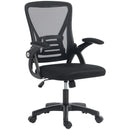 Sedia da Ufficio Ergonomica Girevole 59,5x56x93-103 cm con Braccioli Ribaltabili in Rete Traspirante Nero      
