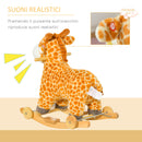 Cavallo a Dondolo per Bambini in Legno e Peluche Giraffa Giallo