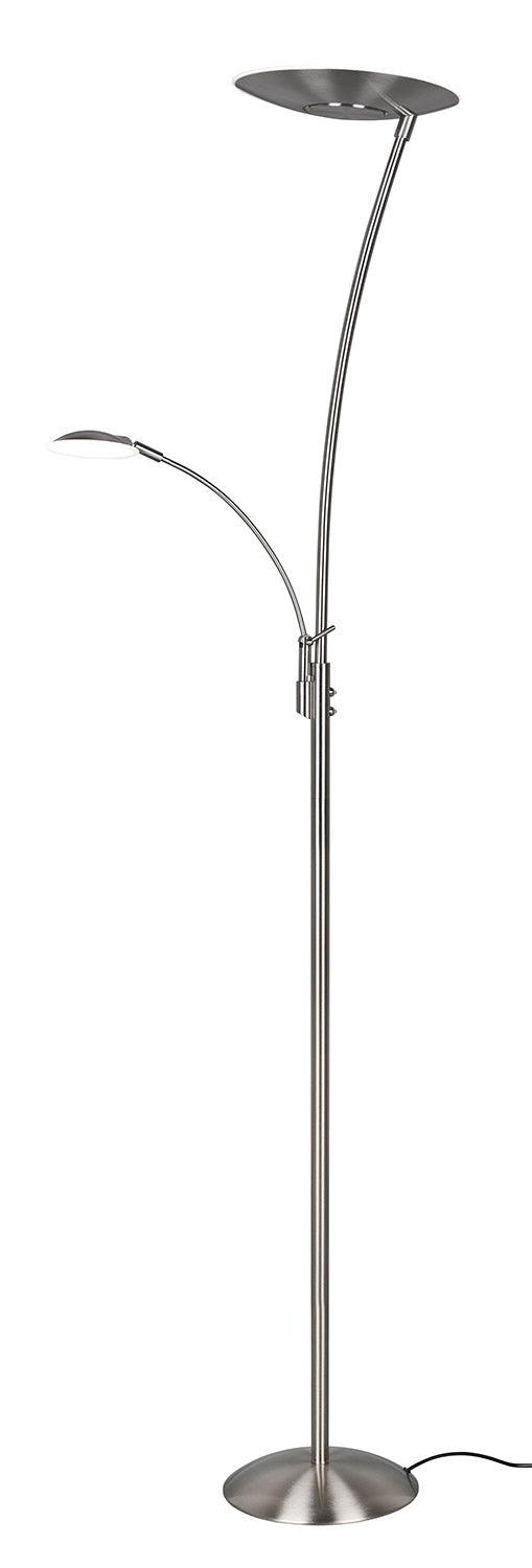 Piantana da Interno a LED in Metallo Nichel Satinato 