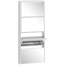 Scarpiera a Specchio 63x17x146 cm a 4 Ante Antiribaltamento in Legno Bianco      