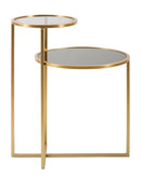 Tavolinetto 2 Levels 50x40x60,5 cm in Ferro e Vetro Oro      