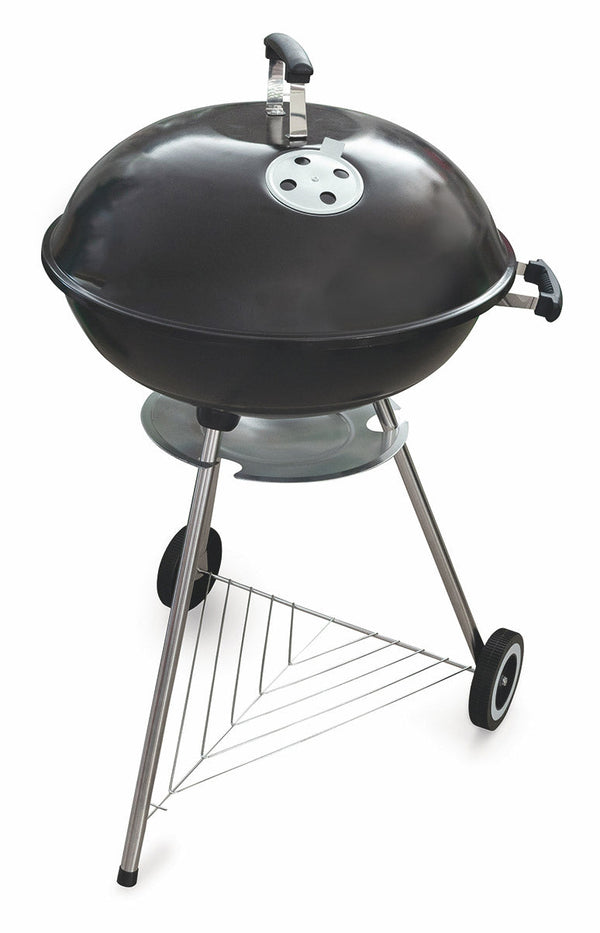 acquista Barbecue à charbon de bois rond avec roues noires Soriani