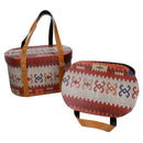 Set 2 Scatole in Similpelle con manici rosso ovale 