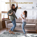 Tappeto Moderno 200x120 cm in Poliestere Grigio Chiaro