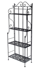 Scaffale per Piante in Metallo 4 Piani 59x29H158cm Jessica Nero
