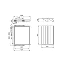 Kit Cassetto Portascarpe e Telaio per Armadio 600 mm in Alluminio e Plastica Emuca Grigio Pietra