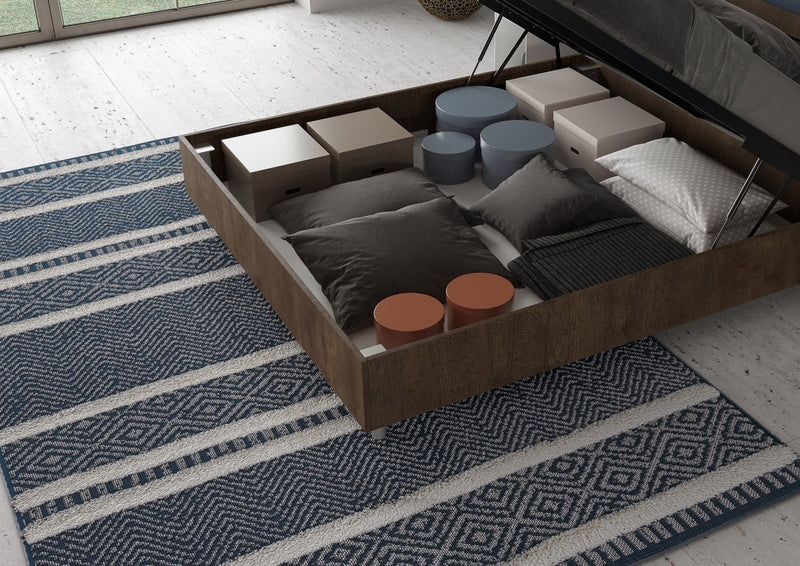 Letto Matrimoniale Struttura Noce con Cuscini in Similpelle Egos Appia Cappuccino Varie Misure