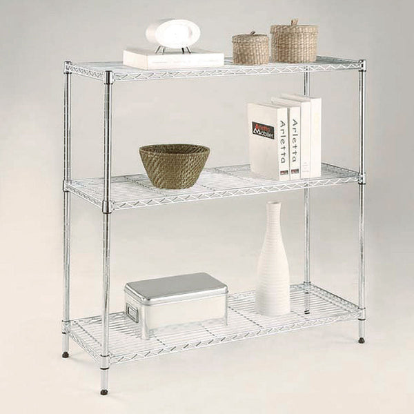 Étagère Acier Chromé 3 Étages 90x35x86cm Fumer Fer Rack prezzo
