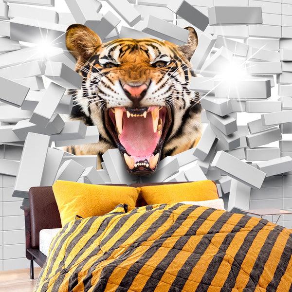 acquista Papier Peint Fresque - Tiger Jump Wallpaper Erroi
