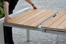 Tavolo Allungabile da Giardino 180/240x100xh76 cm in Alluminio Idaho Plus Bianco