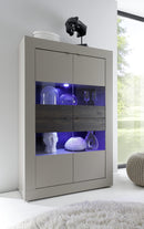 Mobile Alto da Salotto 4 Porte 102x43x162cm TFT  Basic Peltro Quercia Wengè