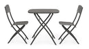Set Tavolo e 2 Sedie da Giardino in Acciaio Yvonne Antracite
