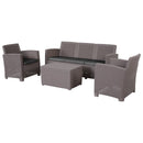 Set da Giardino Divano 2 Poltrone 1 Tavolino  Friendly Grigio