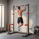 Power Cage Rack Squat 138-176x106x212 cm Capacità 500 kg con Barra Trazioni e Larghezza Regolabile in Acciaio      