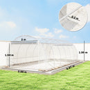 Serra a Tunnel 3x6x2 m con Porte Avvolgibili Telaio in Acciaio e Copertura in PE Anti-UV Trasparente      