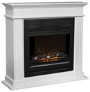 Camino Elettrico da Pavimento Effetto Fiamma 1800W Ruby Fires Elda Lucius Bianco Crema