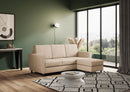 Divano 3 Posti con Pouf 212x155x85 cm Yasel in Tessuto Beige