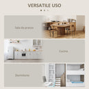Tavolo Pieghevole Salvaspazio 104x76x73,7 cm 2 Ribalte Rovere  
