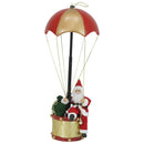 Babbo Natale con Paracadute Decorazione Addobbo Natalizio Rosso e Oro 60 cm