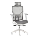 Sedia Poltrona Direzionale da Ufficio 67x65x120-128 cm in Tessuto a Rete Grigio