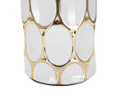 Lampada da Tavolo Glam Carv 34,5x56x34,5 cm in Ceramica Bianco/Oro