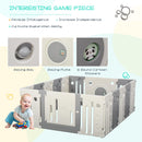 Box Recinto Attività per Bambini 190x150x64 cm  Grigio e Bianco