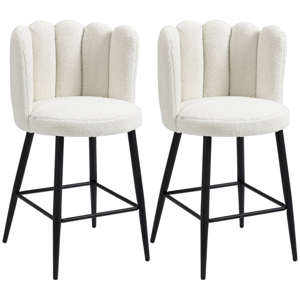 prezzo Lot de 2 tabourets 52x53x93 cm en polyester et acier noir et blanc