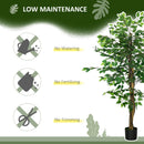 Pianta Artificiale di Ficus da Interno e Esterno H150 cm con Vaso Verde