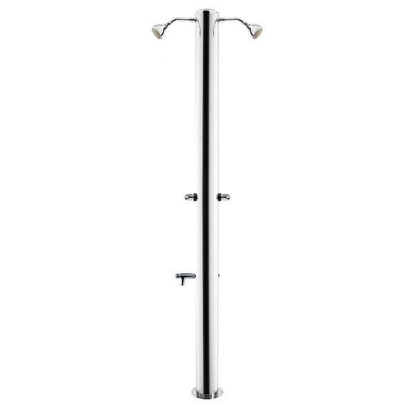 prezzo Douche de jardin double 2 robinets et lave-pieds ATI Showers MUL-2R en acier inoxydable anodisé