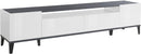 Mobile TV 2 Ante 2 Cassetti 200x40x47 cm Sunrise Bianco Lucido e Ardesia