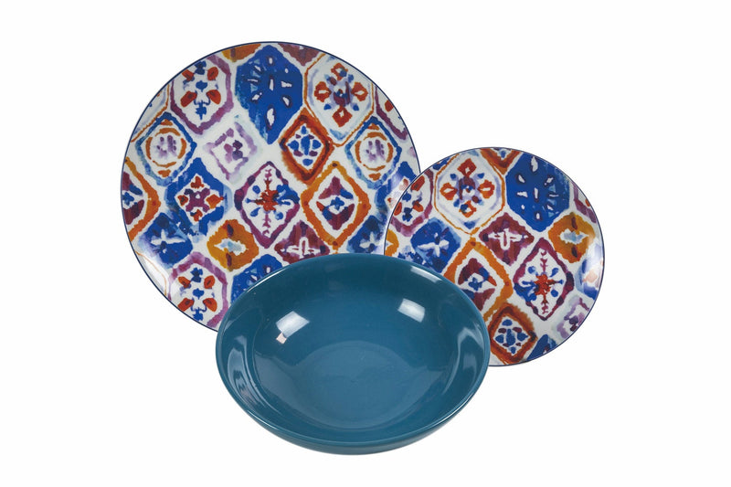 Servizio Piatti 18 Pezzi in Porcellana e Gres 6 Posti Villa d'Este Home Tivoli Casablanca