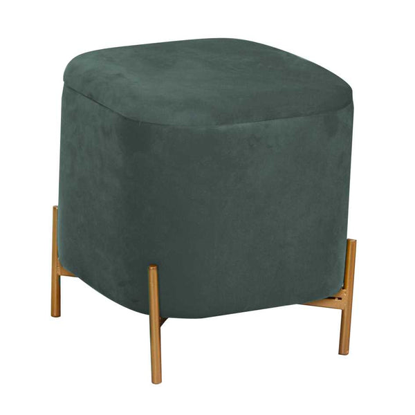 acquista Pouf Contenitore 38x38xh45 cm in Tessuto Velluto Verde Salvia