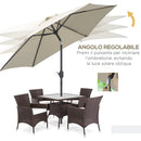 Ombrellone da Giardino Ø2.7x2.35 m Palo Ø38 mm in Alluminio Inclinabile Bianco 