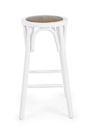 Sgabello Bar Circle Bianco in Legno