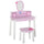 Miroir jouet pour enfant avec tabouret en bois rose