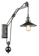 Applique Carrucole Rustica Metallo Vetro Specchio Lampada da Parete E27