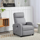 Poltrona Relax Massaggiante 68x88x98 cm con Telecomando e 8 Programmi Reclinazione e Poggiapiedi Grigio Chiaro 