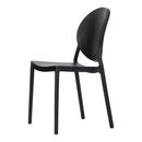 Set 4 Sedie da Giardino in Polipropilene Vandi Nere